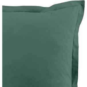 Lot De 2 Taies D'oreiller 100% Coton 57fils Bleu Canard