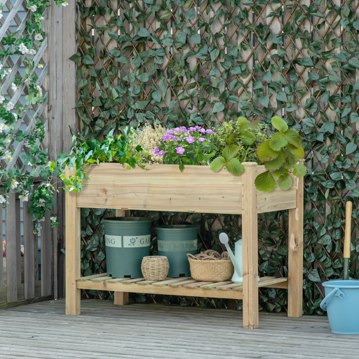 Jardinière sur pieds potager haut - étagère - 113 x 56 x 84 cm - bois sapin autoclave