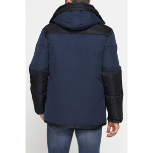 GIACCONE IMBOTTITO CON CAPPUCCIO COLOR BLOCK