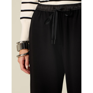 Oltre - Joggers con dettagli in raso - Nero