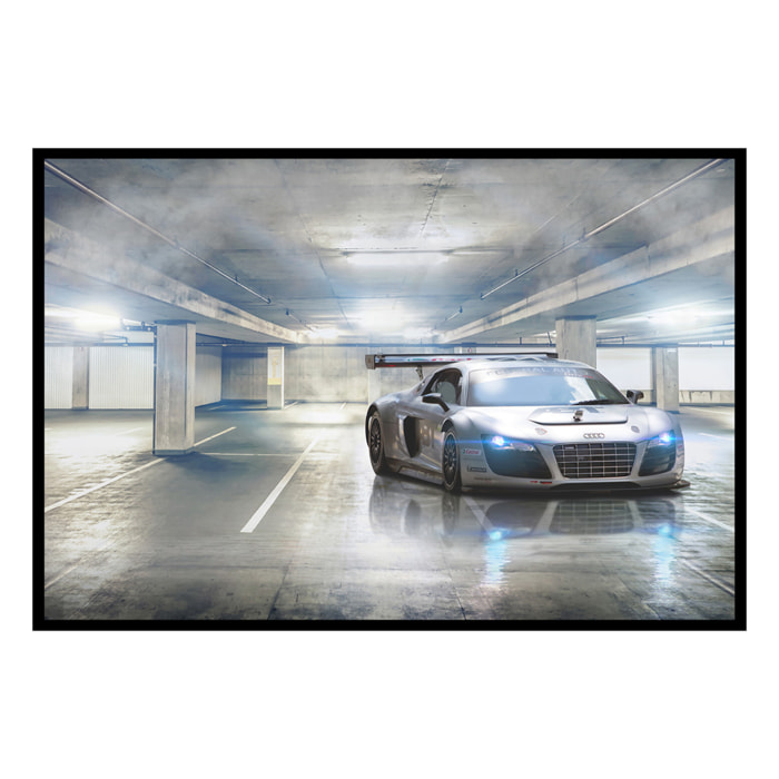 Affiche encadrée voiture sportive parking Affiche + cadre en métal - Noir