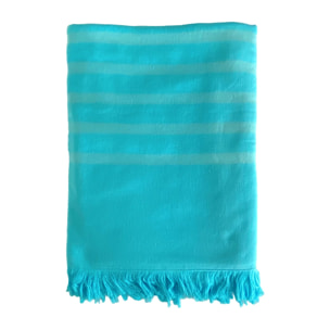 Fouta doublée éponge Alanya Turquoise 140x180 400g/m²