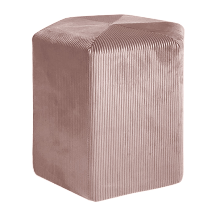Pouf Velours Cotele 35cm Giulia Rose
