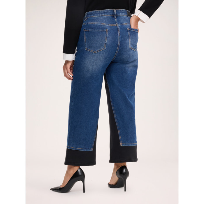 Fiorella Rubino - Jeans Cropped con dettaglio bicolore - Blu