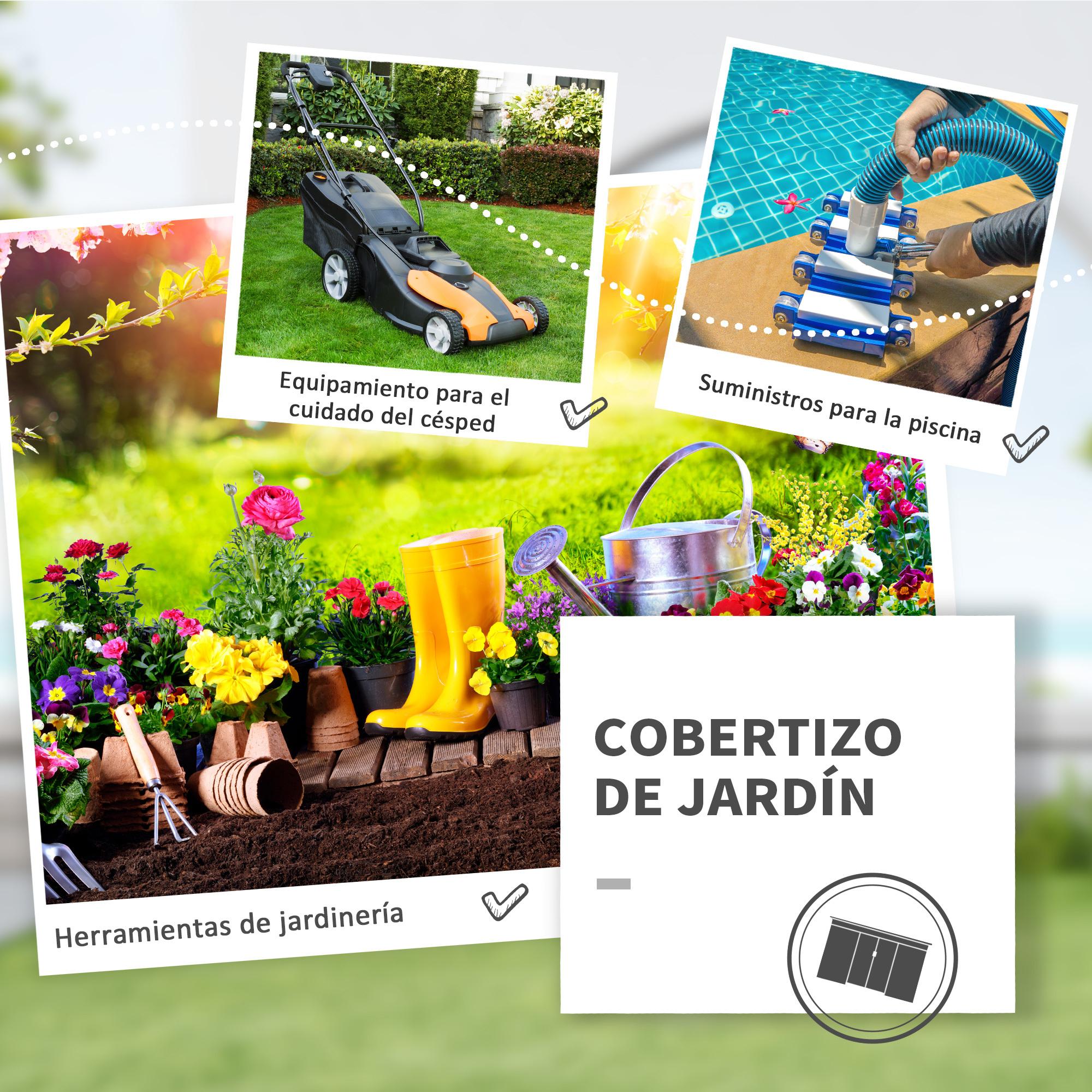 Caseta de Jardín Cobertizo Metálico para Almacenamiento de Herramientas con Base