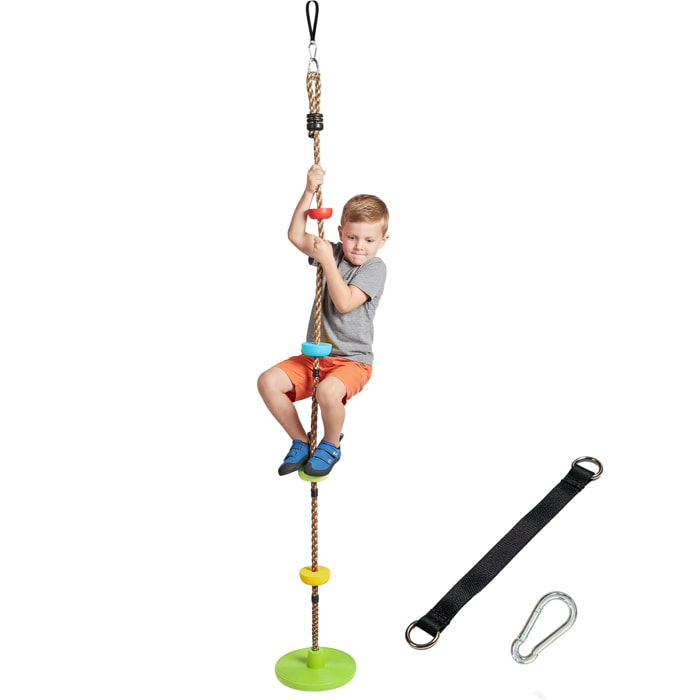 Corde d'escalade balancoire plateformes et siège disque PE vert