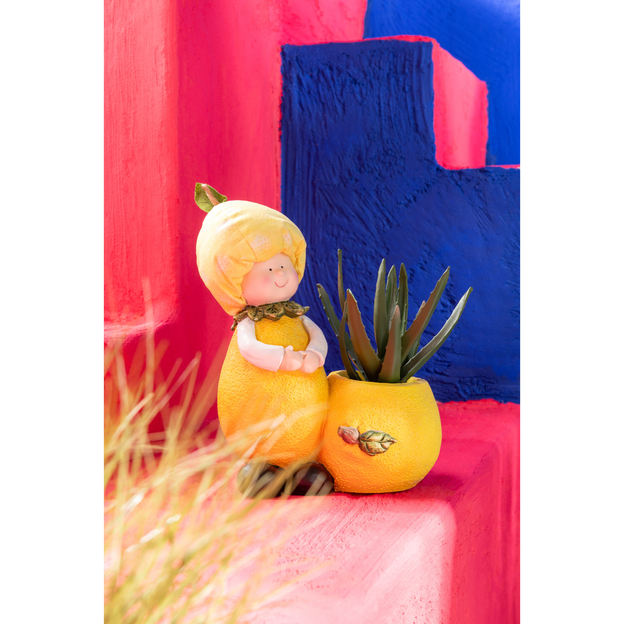 J-Line figurine Jardinière Enfant - citron/orange/pomme - polyresine - mix - small - 3 pcs