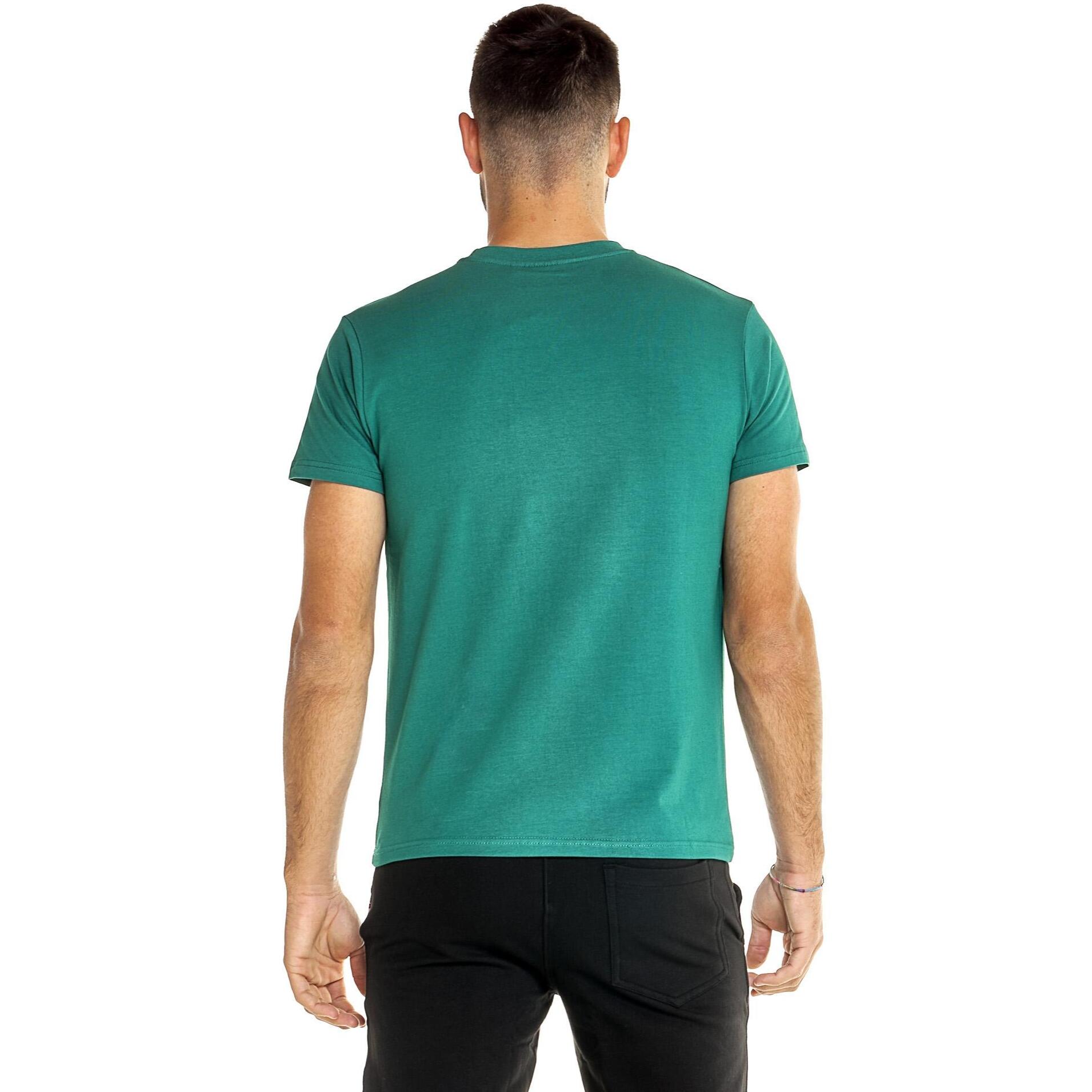 T-shirt in cotone elasticizzato a manica corta con logo grande Leone Basic