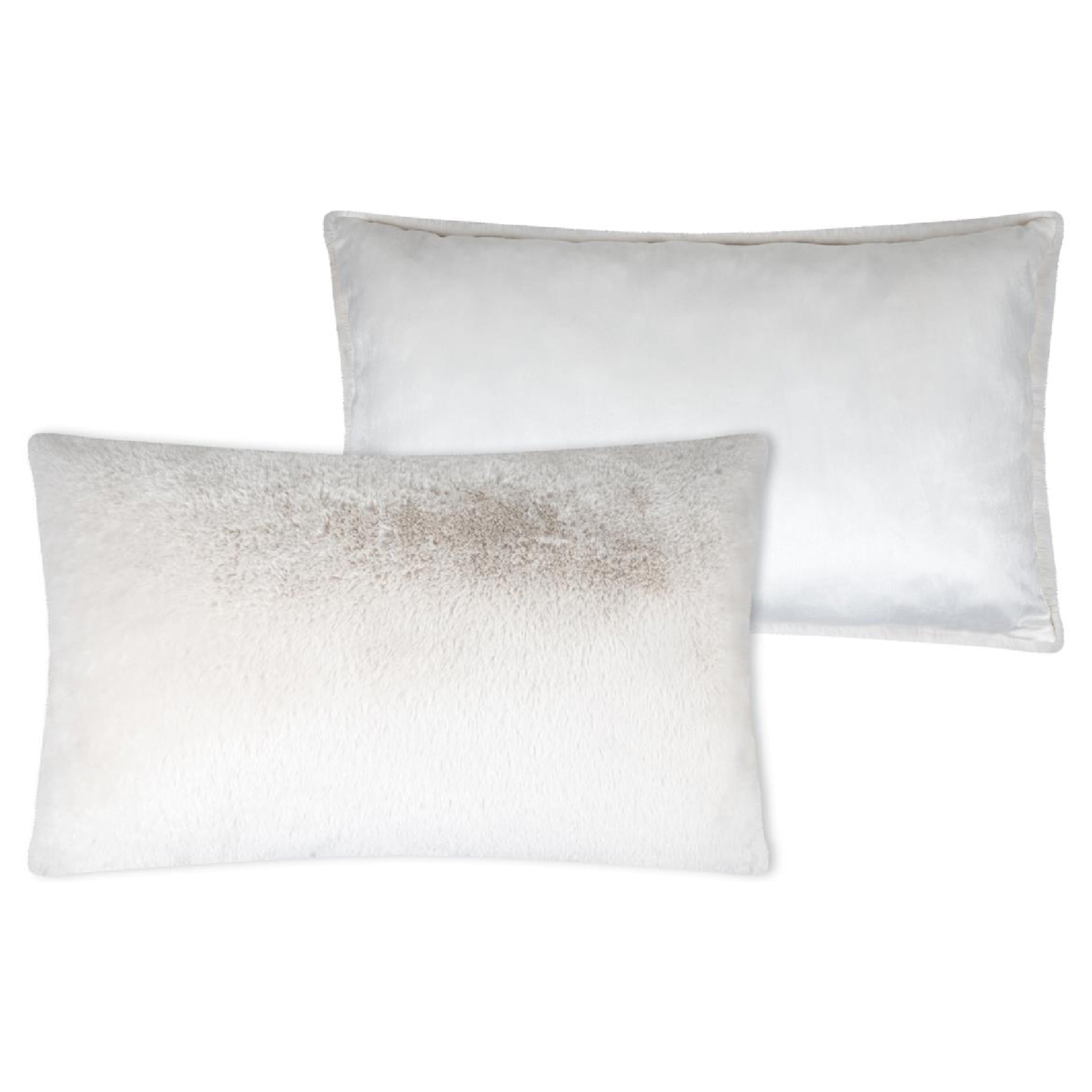 Coussin rectangulaire en fausse fourrure ultra moelleux - Ecru