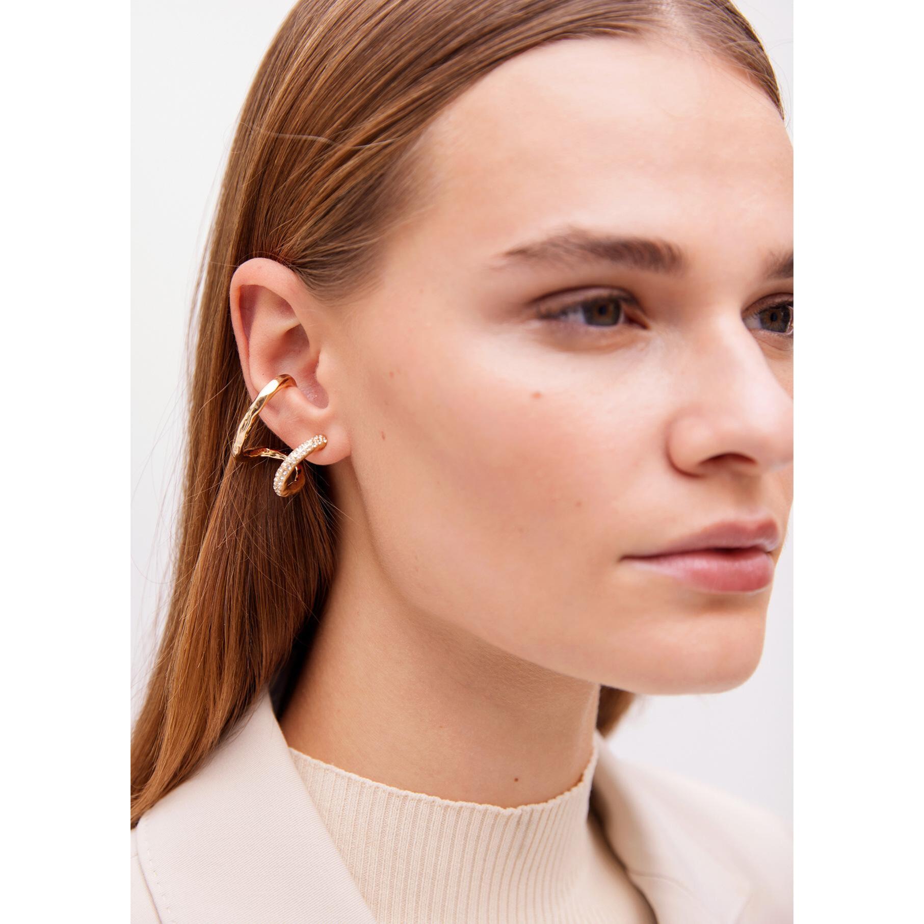 Orecchini effetto piercing gioiello combinati