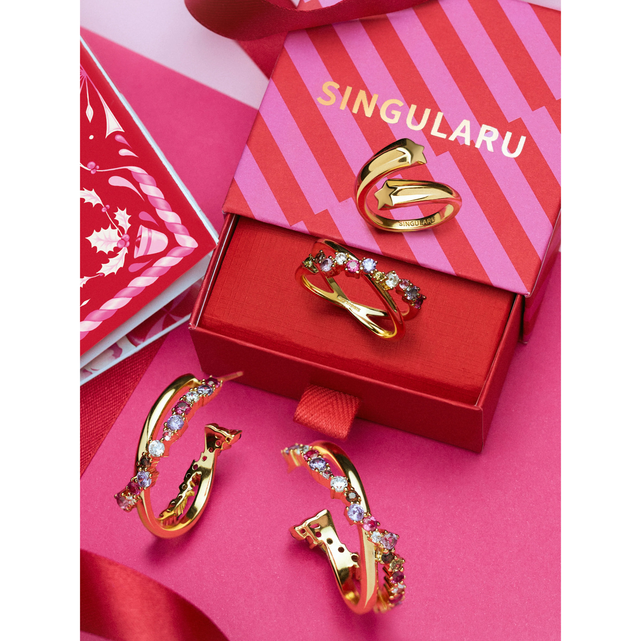 Anillo Abbraccio Stars Acero Baño Oro