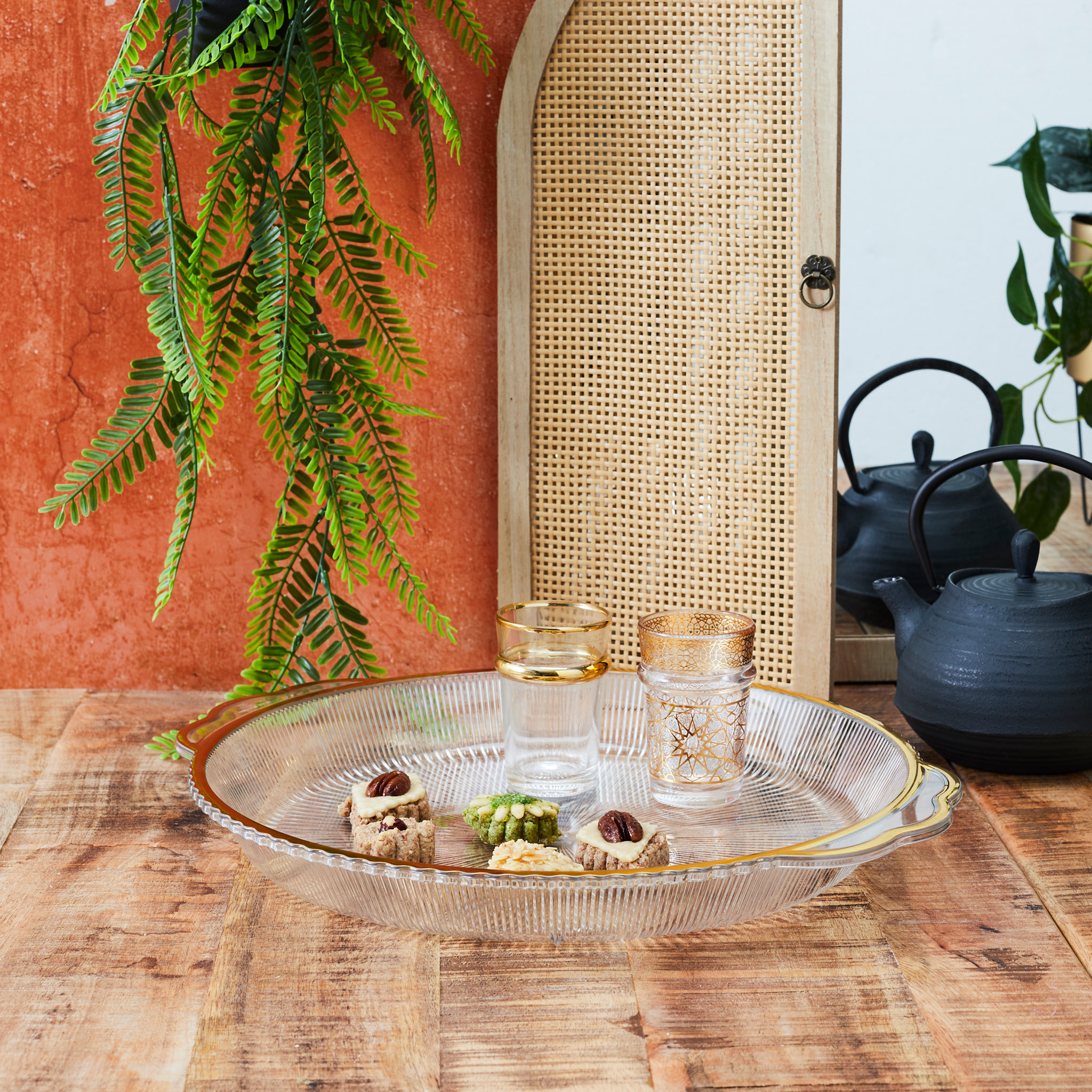 Plateau Rond - HOME DECO FACTORY - SABAH - Plastique - Blanc