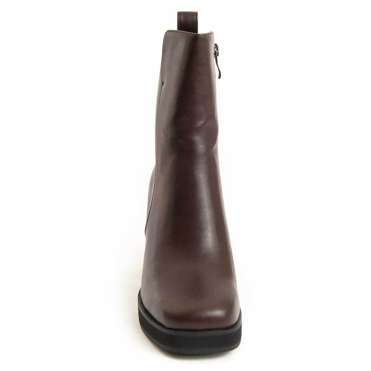 Botín De Tacón - Marron - Altura: 8 Cm