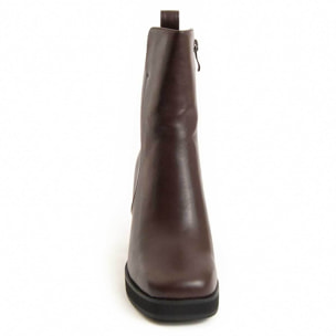 Botín De Tacón - Marron - Altura: 8 Cm