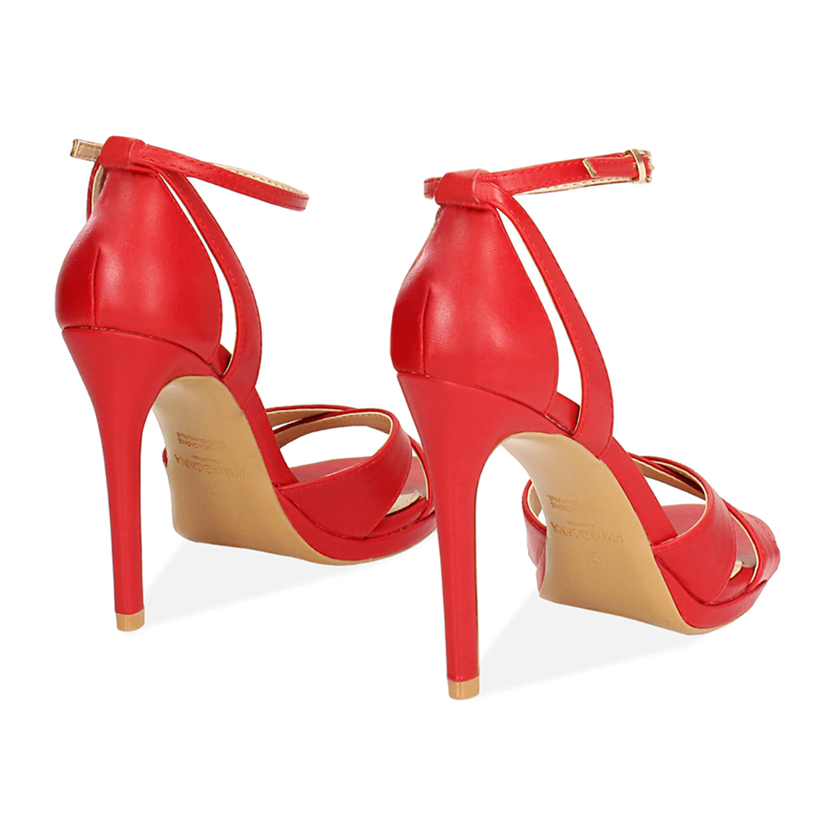 Sandalo donna rosso fashion, tacco 10,5 cm