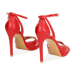 Sandalo donna rosso fashion, tacco 10,5 cm
