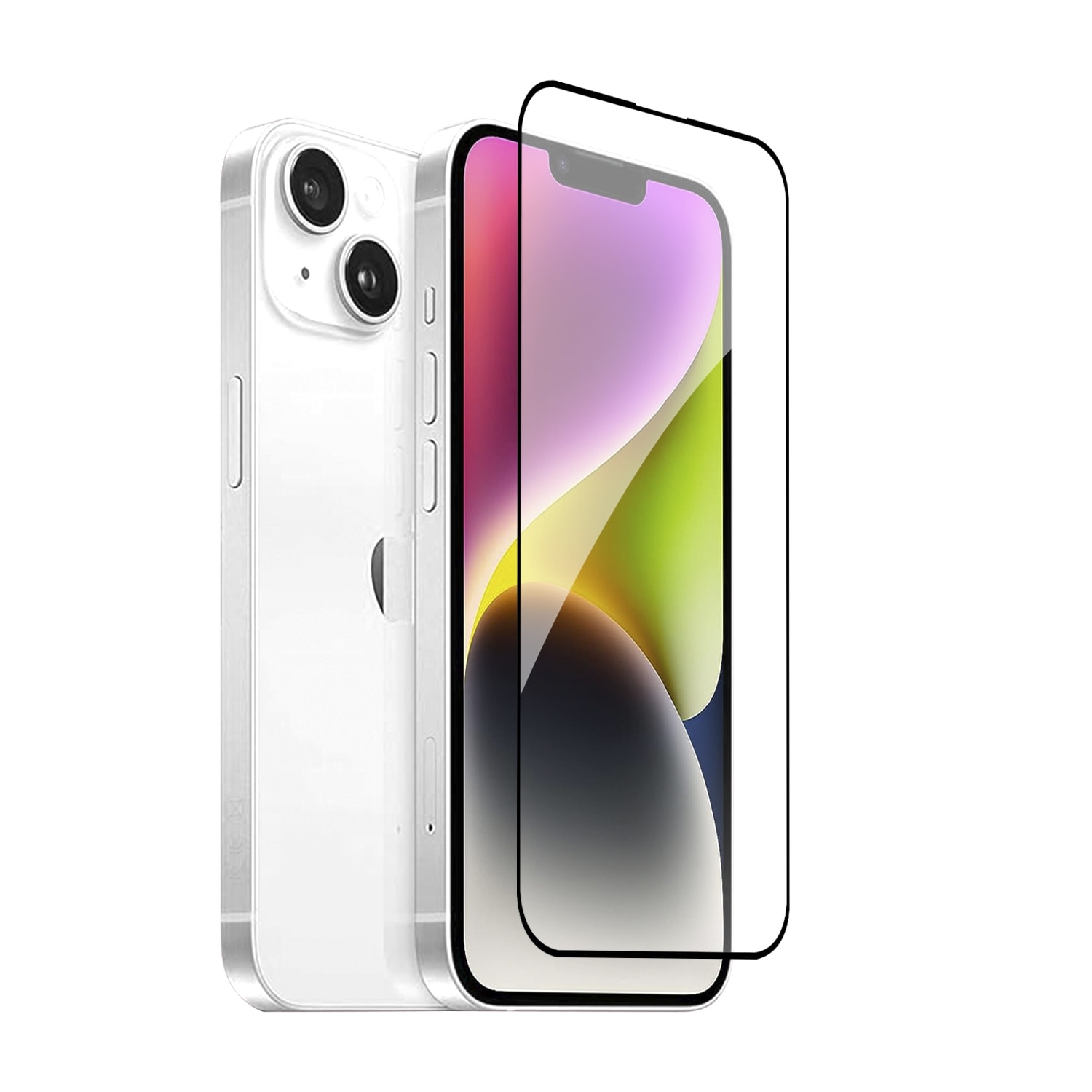 DAM Proteggi schermo in vetro temperato  a copertura totale per iPhone 13 Pro Max / 14 Plus 7,15x0,06x15,5 cm. Colore trasparente