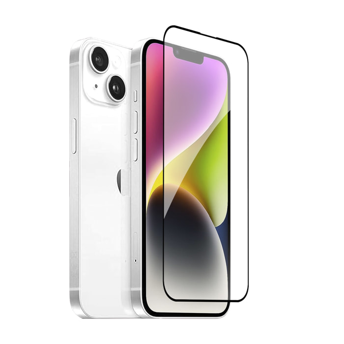 DAM Proteggi schermo in vetro temperato  a copertura totale per iPhone 13 Pro Max / 14 Plus 7,15x0,06x15,5 cm. Colore trasparente