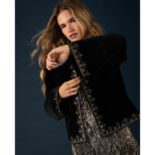 Chaqueta de terciopelo bordada de mujer