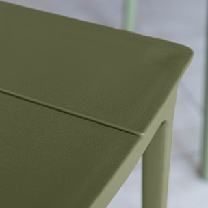 Ensemble de repas table et fauteuils en polypropylène vert 6 places PATIO