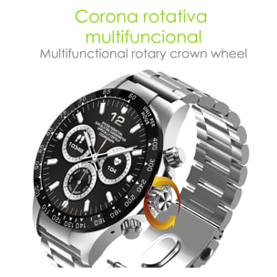 Smartwatch G6 Max. Chiamate BT, notifiche, assistente vocale. Misuratore di pressione e frequenza cardiaca, multisport.