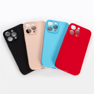DAM Custodia  Essential in silicone con protezione per fotocamera per iPhone 12 Mini. Interno in morbido velluto. 6,7x1,02x13,43 cm. colore rosso