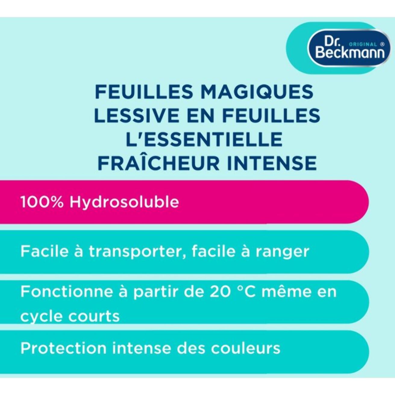 Lessive DR BECKMANN en feuilles L'Essentielle x125 lavages