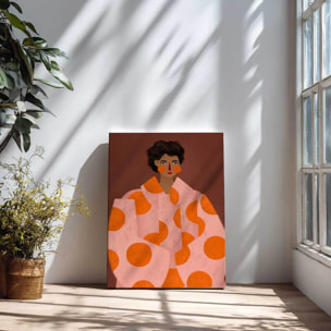 Tableau contemporaine Tableau Femme Manteau à Pois Toile imprimée
