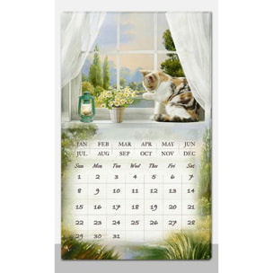 Quadro con led con calendario bianco rettangolare cm30x50x1,8