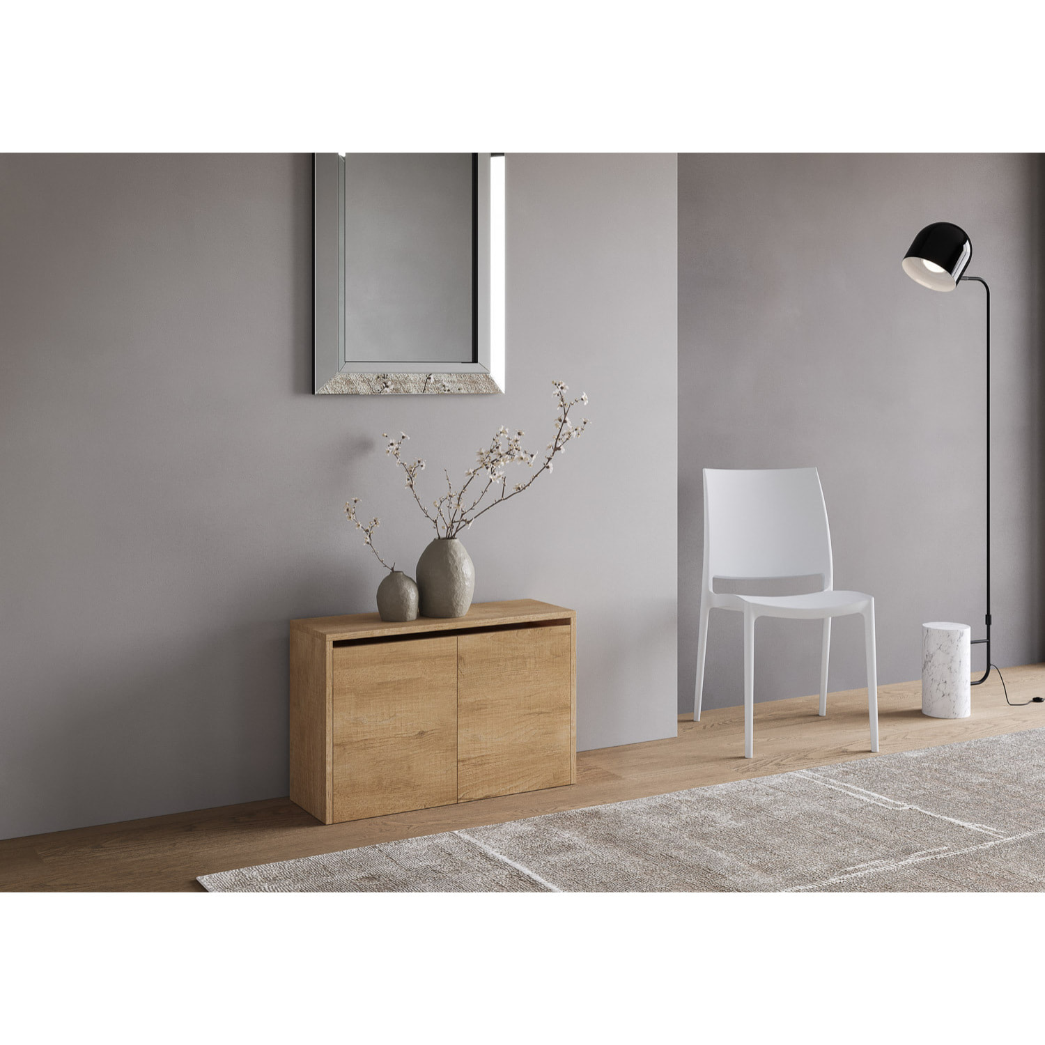 Panca inferiore allungabile 26x72/300 cm Evolve Quercia Natura allunghe interne