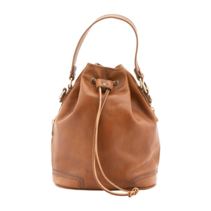 Borsa a secchiello  unisex In Vera pelle Made in Italy 24x30x16 cm