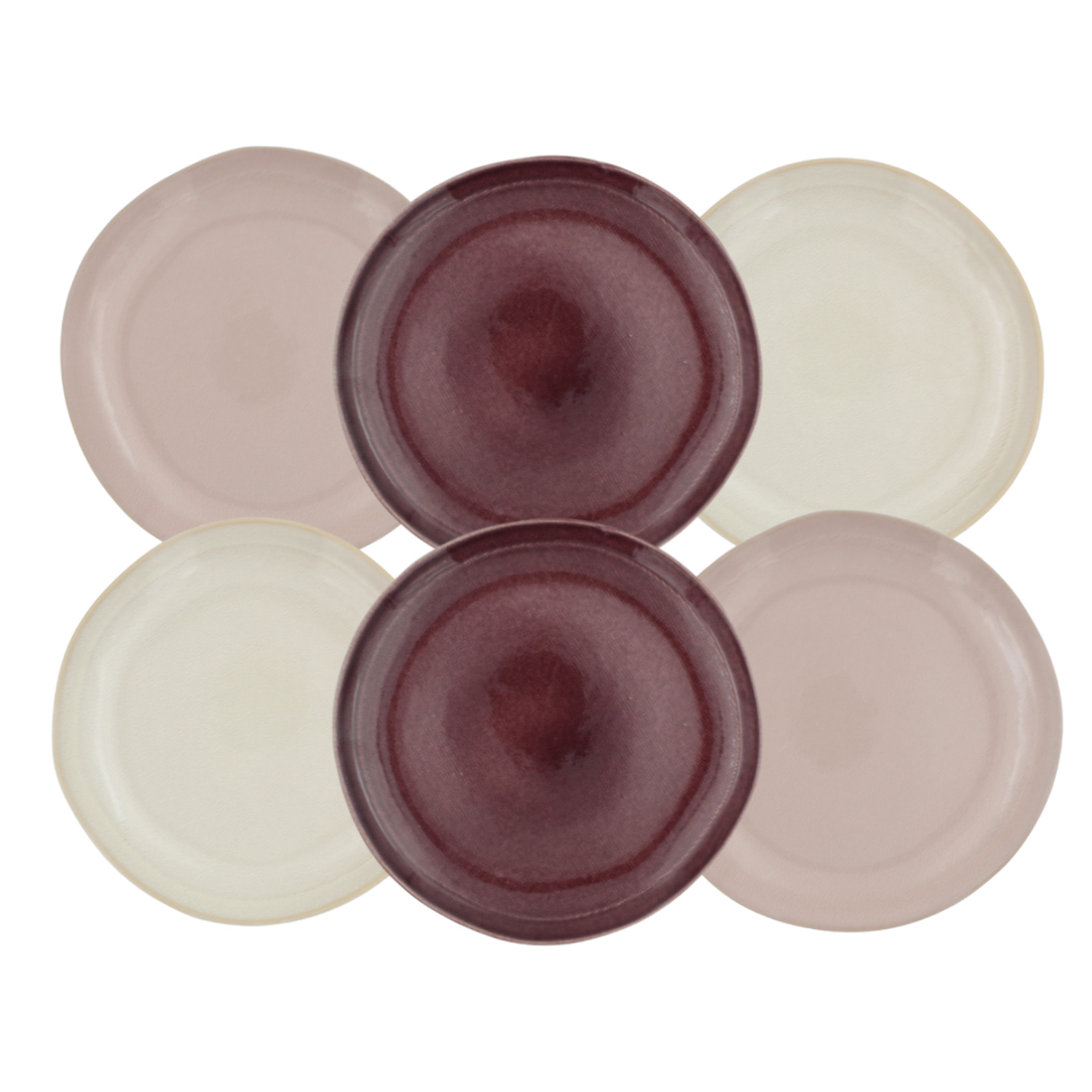 Lot de 6 grandes assiettes, TERRA