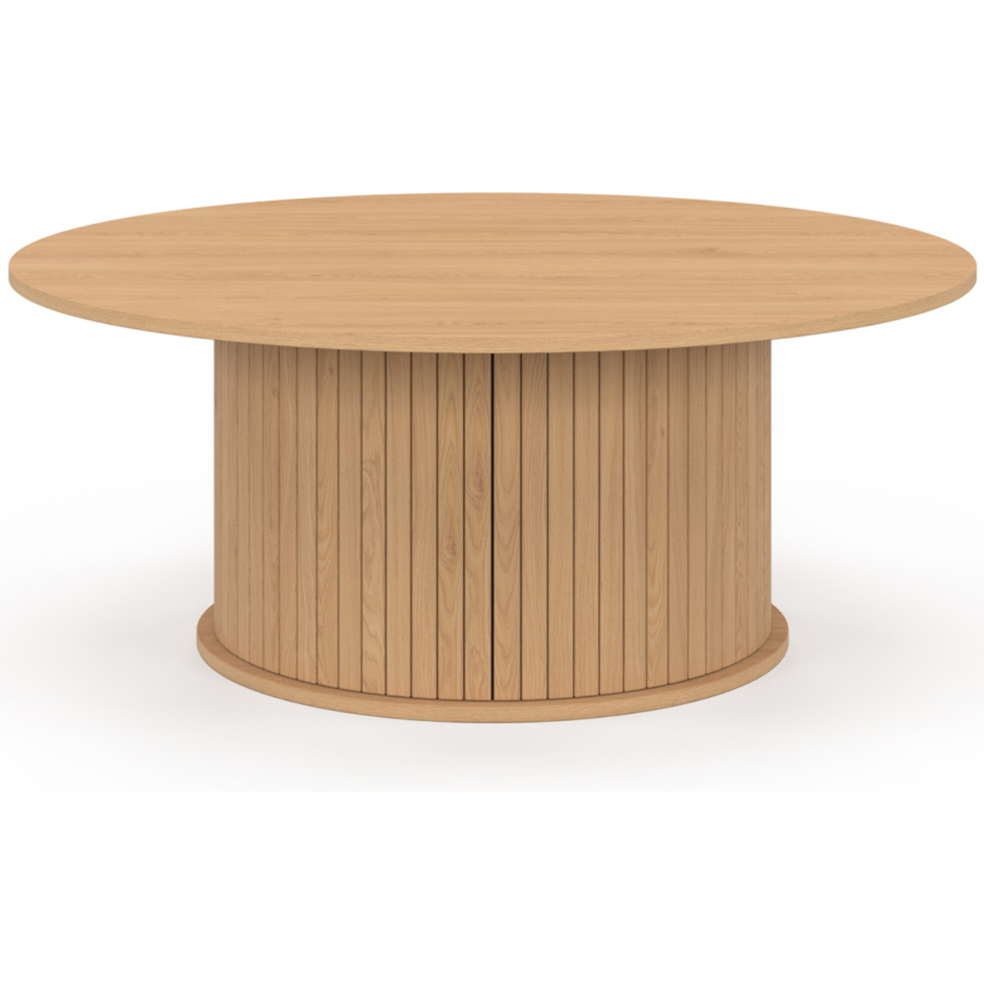 Table basse ronde Albane pied lattes avec rangement Ø100cm