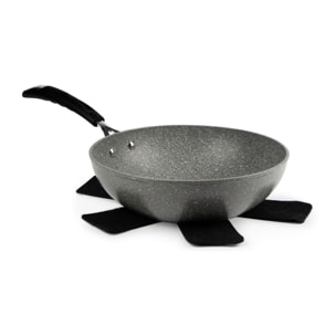 Wok 28 cm Excelsa – Forn-Ok, Alluminio Grigio