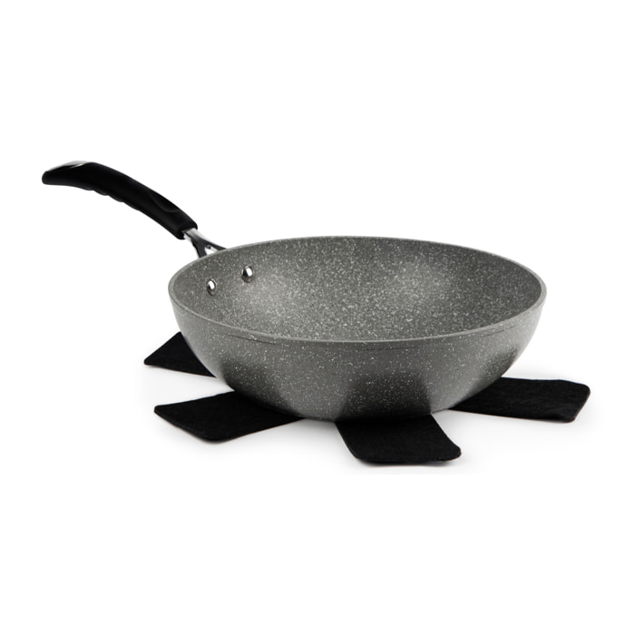 Wok 28 cm Excelsa – Forn-Ok, Alluminio Grigio