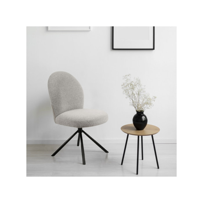Chaise rotative 180° en tissu bouclette - BÉRANGÈRE