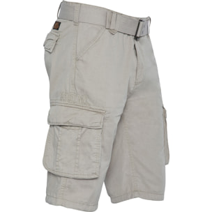 BERMUDA ARMY MULTIPOCKET CON CINTURA TWILL COTONE SCHOTT CIMENT