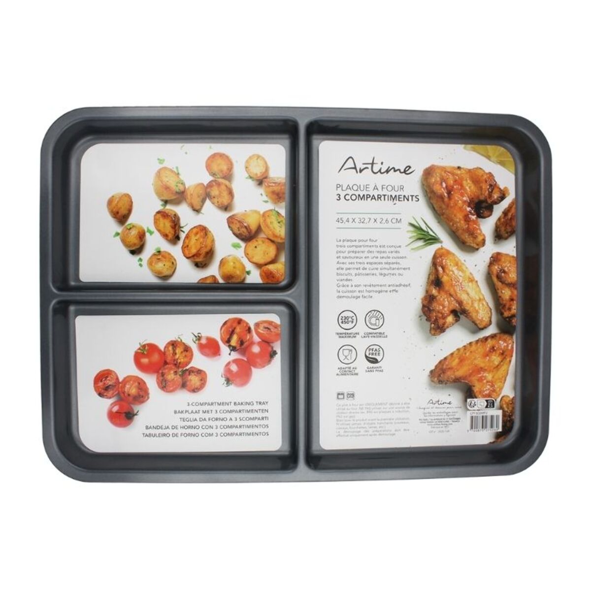 Plat à four Antiadhésif 3 compartiments, COMPARTIFOUR