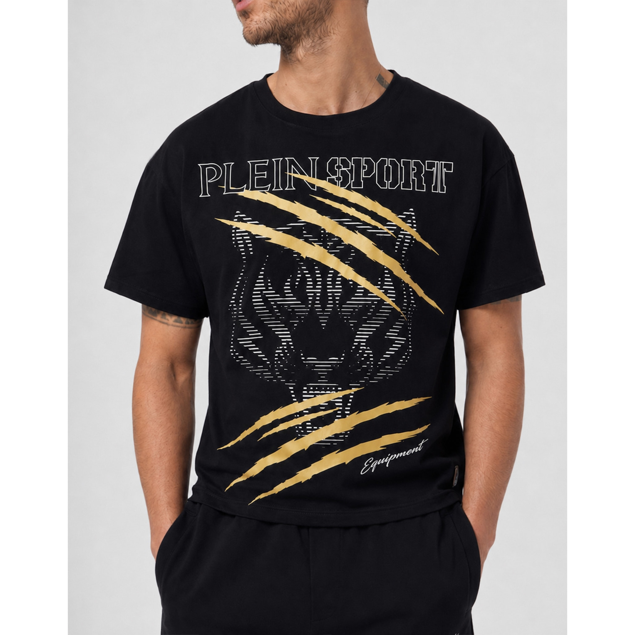 PLEIN SPORT Camiseta de cuello redondo y manga corta TIGER