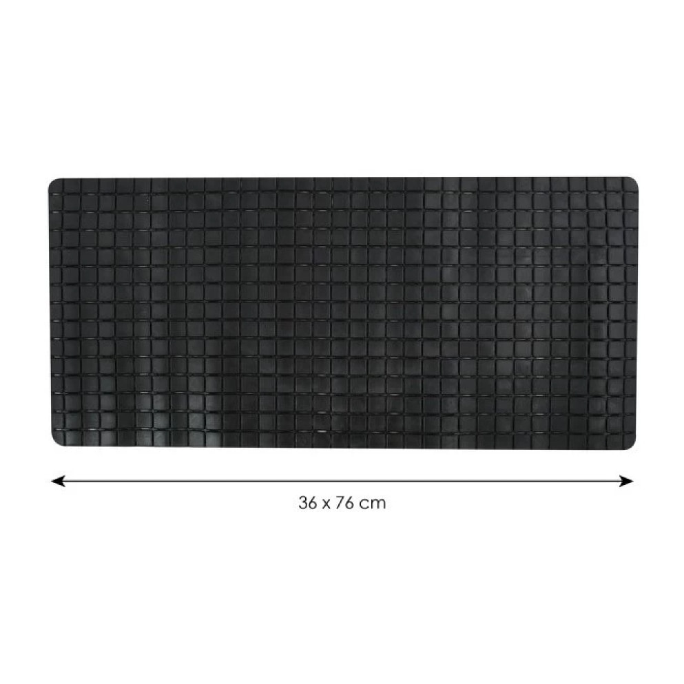 Tapis Fond de baignoire antidérapant Caoutchouc QUADRO 36x76cm Noir MSV