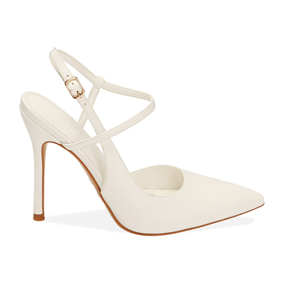 Décolleté slingback bianche, tacco 10,5 cm