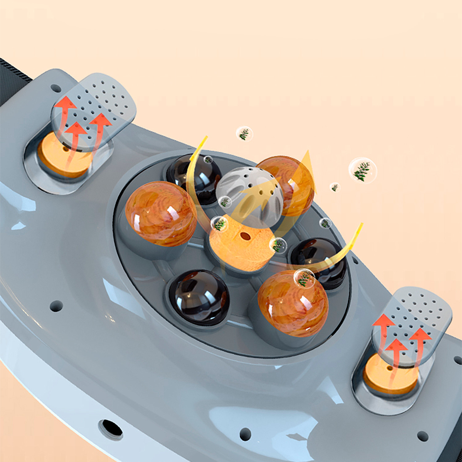 Cintura massaggiante per vita e addome con compressa calda a 3 intensità e 2 livelli di potenza.