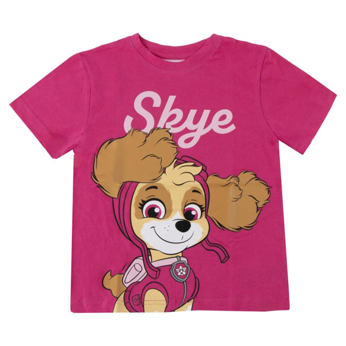 Camiseta Corta Paw Patrol - Color Rosa Oscuro
