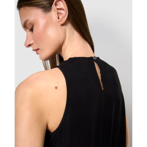 Vestido largo sin mangas fluido negro