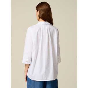 Oltre - Camicia over con dettaglio gioiello - Bianco