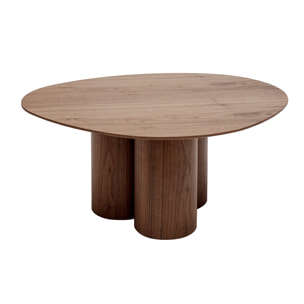 Table basse design bois foncé noyer L78 cm HOLLEN