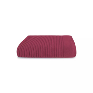 Serviette eponge pur coton 560 g/m² uni rose rouge Vitae pivoine