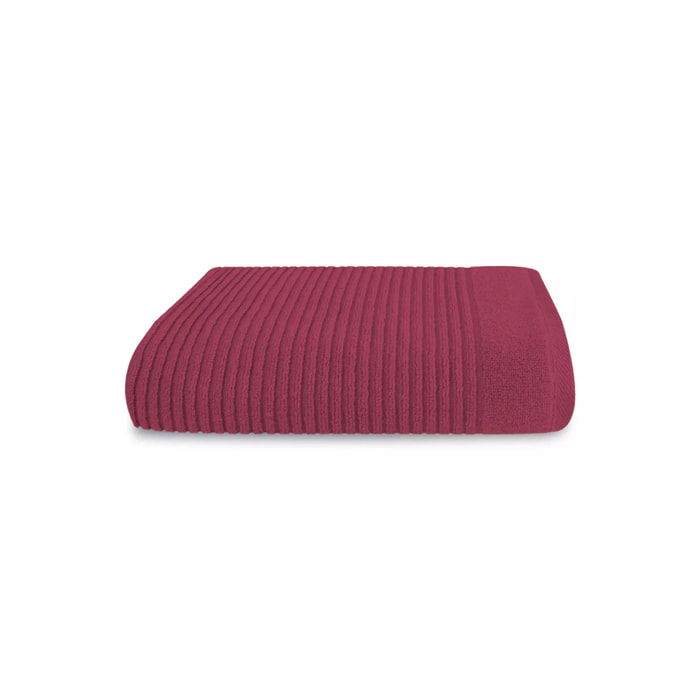 Serviette eponge pur coton 560 g/m² uni rose rouge Vitae pivoine