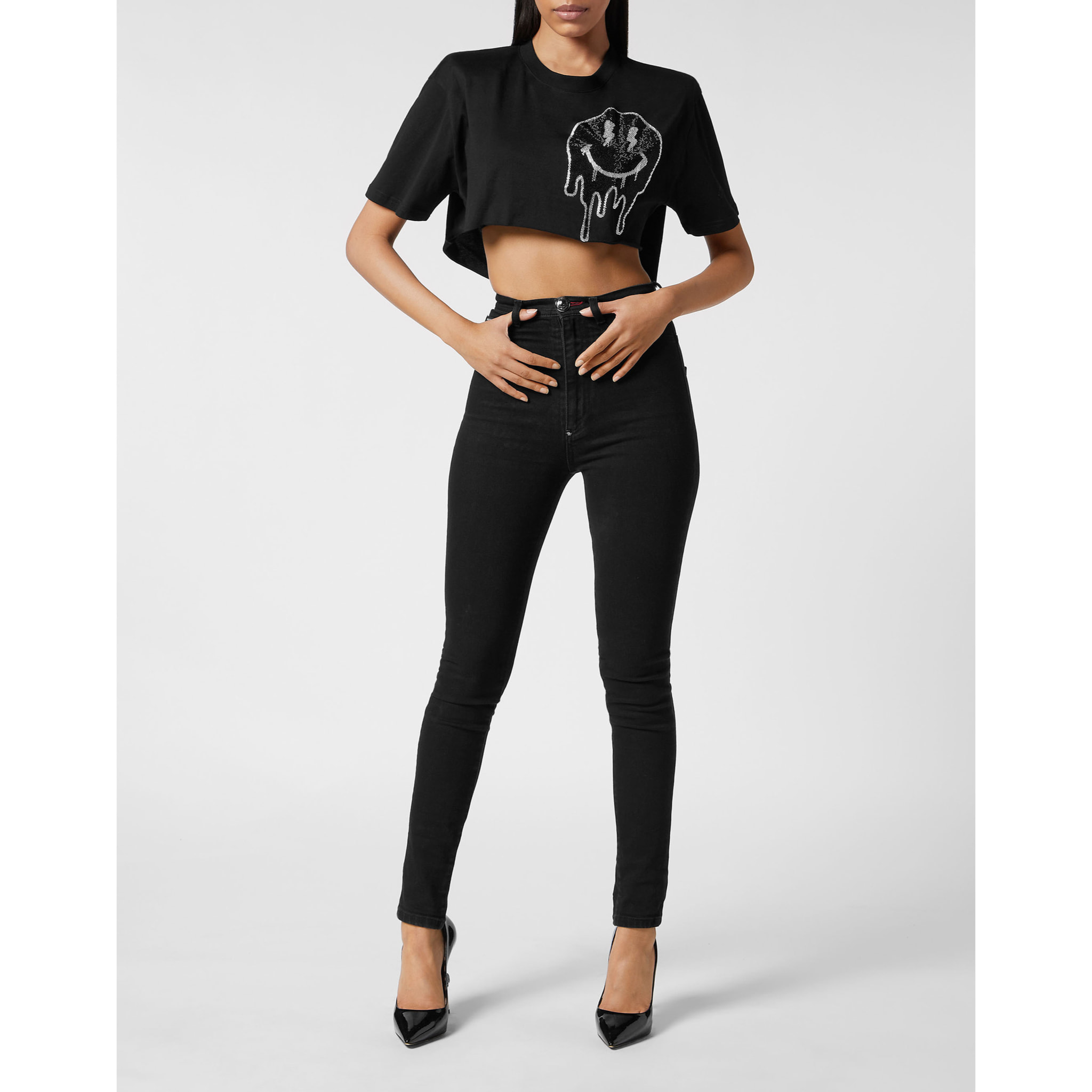 PHILIPP PLEIN Camiseta de cuello redondo SMILE