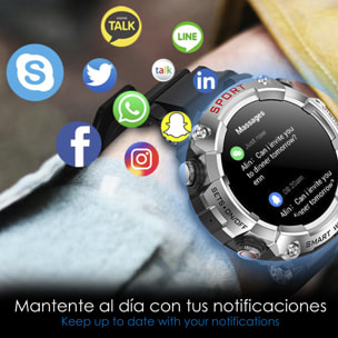 Smartwatch T96 con cuffie TWS integrate. Riproduzione musicale dallo smartwatch stesso e dall'esterno. Funzioni sportive e salute.